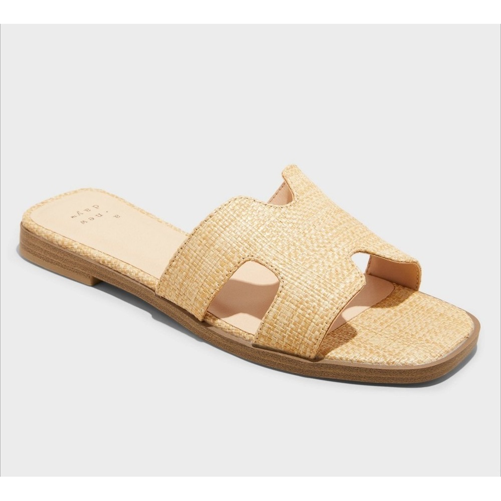 Women's Nina Slide Sandals  - A New Day tan 9.5 NEW